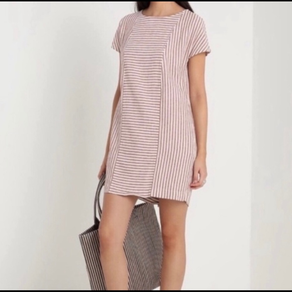 Madewell Stripe-Play Button-Back Tee Dress